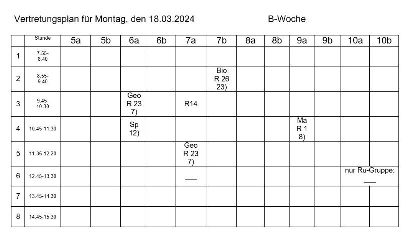 Vertretungsplan RS Crawinkel